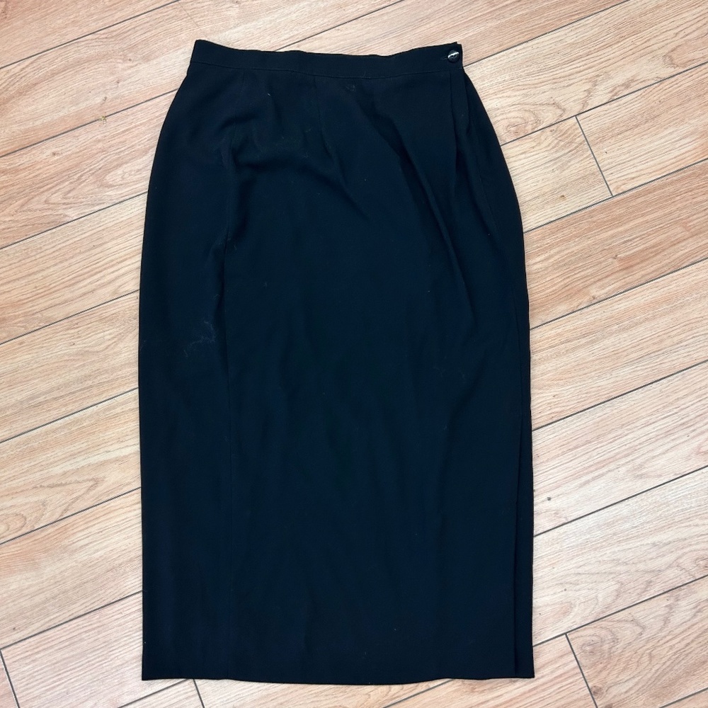 Vintage Rana Rowan size 12 black sheer midi skirt